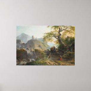 Berglandschap bij Düsseldorf, Gerard van Canvas Afdruk