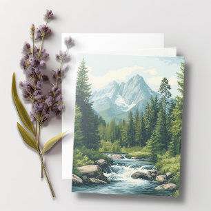 Berglandschap Bijbel Verse Sage Notitiekaartje