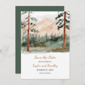 Berglandschap Bomen Rustic sparen de datum Save The Date (Voorkant / Achterkant)