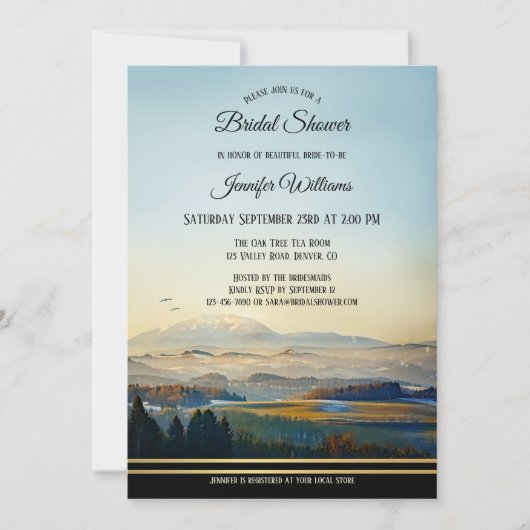Berglandschap — Bridal Shower-uitnodiging Kaart (Voorkant)