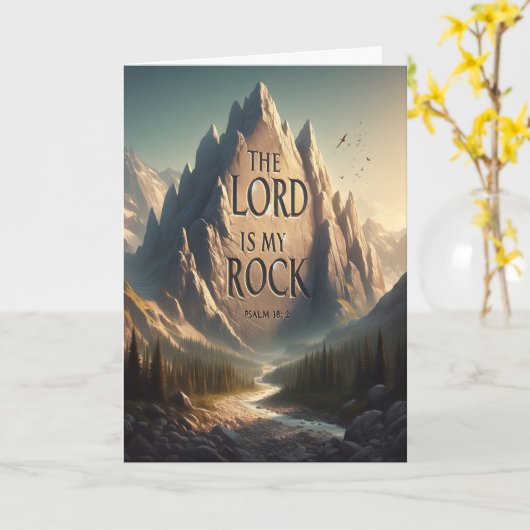 Berglandschap DE HEER IS MIJN ROTSPSALM 18:2 Kaart (Gele Bloem)