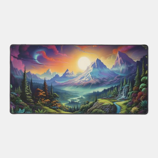 Berglandschap, Dromig Bos Design No. 327 Bureaumat (Voorkant)