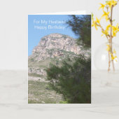 Berglandschap Gepersonaliseerde man Verjaardag Kaart (Gele Bloem)