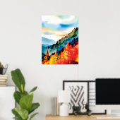 Berglandschap Herfst geïnspireerd Poster (Thuiskantoor)