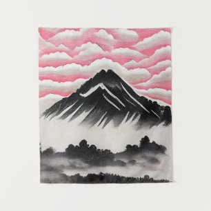  berglandschap in de Japanse kunst Wandkleed