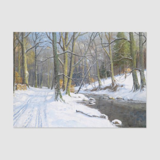 Berglandschap in de winter, ontkoppeling tissuepapier (Voorkant)