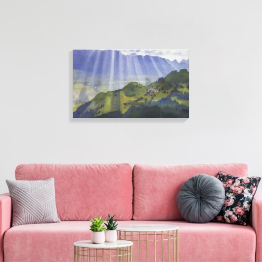 Berglandschap in Zwitserland (Serebriakova) Canvas Afdruk (Insitu (Woonkamer))