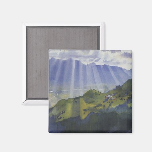 Berglandschap in Zwitserland (Serebriakova) Magneet (Voorkant / Achterkant)