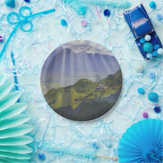 Berglandschap in Zwitserland (Serebriakova) Papieren Bordje (Feest)