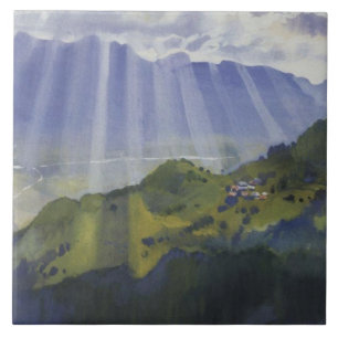 Berglandschap in Zwitserland (Serebriakova) Tegeltje