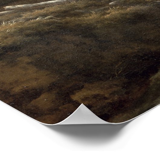 Berglandschap met een torent poster (Hoek)