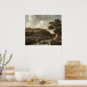 Berglandschap met een torent poster (Keuken)