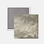 Berglandschap met een wandelaar magneet (Voorkant / Achterkant)