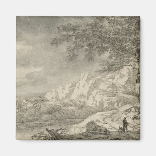 Berglandschap met een wandelaar magneet (Voorkant)