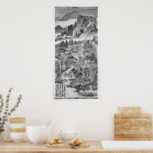 Berglandschap, na Huang Gongwang 1671 Poster (Keuken)