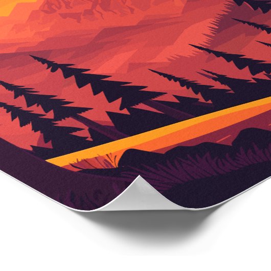 Berglandschap Nachtscène Muur Poster (Hoek)