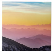 Berglandschap op de Sunset Ceramic Tegel Tegeltje (Voorkant)