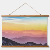 Berglandschap op zonsondergang hangend wandkleed (Voorkant)