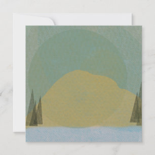 Berglandschap Riso Stijl Nota Kaart Notitiekaartje