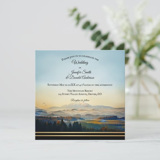 Berglandschap Schilderen Kunstmatig huwelijk Kaart (Staand voorkant)
