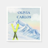 Berglandschap Ski Resort Weddenschap Servet (Voorkant)