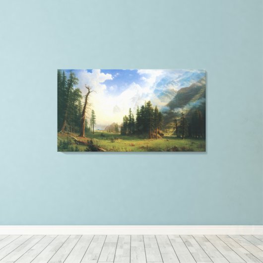 Berglandschap van Albert Bierstadt Canvas Afdruk (Insitu (Houten vloer))
