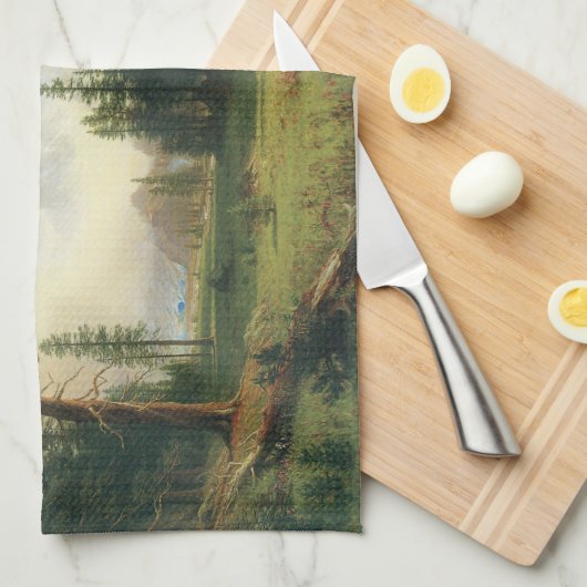 Berglandschap van Albert Bierstadt Theedoek (Quarter Fold)