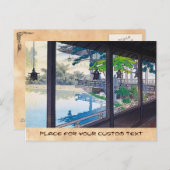 Berglandschap van het hol-japanse tuinmeer briefkaart (Voorkant / Achterkant)