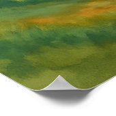 Berglandschap - Waterverf schilderstijl kunst Poster (Hoek)