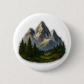 Berglandschapsontwerp Ronde Button 5,7 Cm (Voorkant)