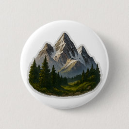 Berglandschapsontwerp Ronde Button 5,7 Cm