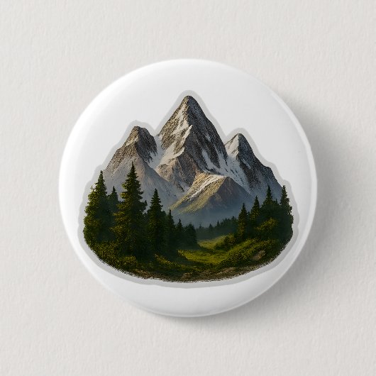 Berglandschapsontwerp Ronde Button 5,7 Cm (Voorkant)