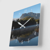 Berglandschapsreflecties Meer water Vierkante Klok (Hoek)