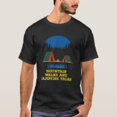 Bergloops en kampvuur Talks Hiking Camping H T-shirt (Voorkant)
