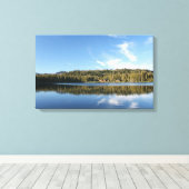 Bergmeer, bos, Cabines, Blue Sky Canvas Afdruk (Insitu (Houten vloer))