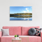 Bergmeer, bos, Cabines, Blue Sky Canvas Afdruk (Insitu (Woonkamer))