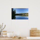 Bergmeer, bos, Cabines, Dusk Poster (Keuken)