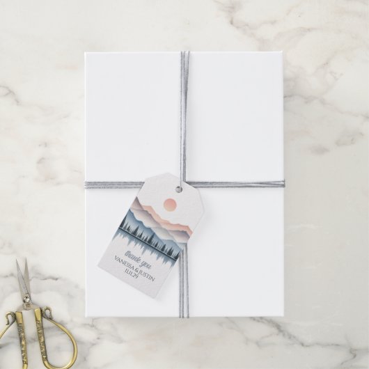 Bergmeer Bruiloft Cadeaulabel (Met Touw)