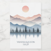 Bergmeer Bruiloft Wijn Etiket (Enkel label)