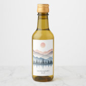 Bergmeer Bruiloft Wijn Etiket (Voorkant)