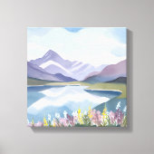 bergmeer | Floral Waterverf Landschap Canvas Afdruk (Voorkant)