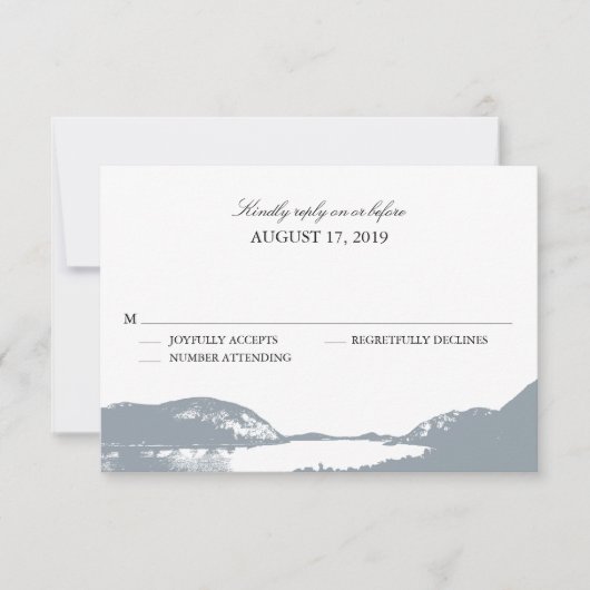 bergmeer Gray | Weddenschap RSVP Kaartje (Voorkant)