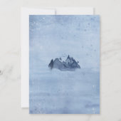 Bergmeer Pine Trees Light Blue Winter Wedding Kaart (Achterkant)