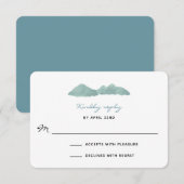 Bergmeer Waterverf Wedding RSVP Kaartje (Voorkant / Achterkant)