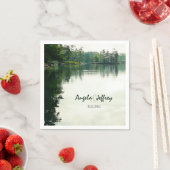 Bergmeerreflectie rustieke bruiloft servetten (Insitu)