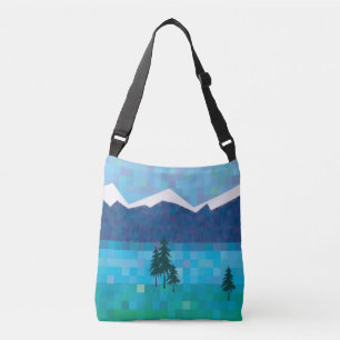 Bergmeren, pijnbomen en sneeuwpieken crossbody tas