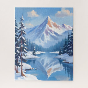 Bergontsnapping   Winter Sneeuw Aquarel Natuur Legpuzzel