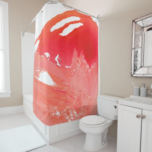 Bergpas Skiing Bathroom Douchegordijn (In situ)