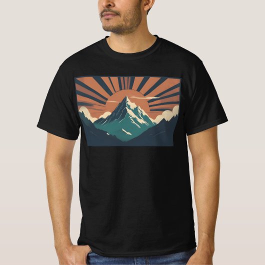 Bergretro t-shirt (Voorkant)