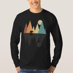 Bergretro van het Beer van het bos Grizzly van de T-shirt